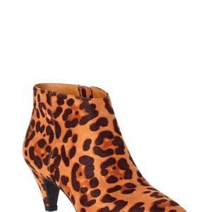 WOMEN LEOPARD PRINT KITTEN HEAL BOOTIE